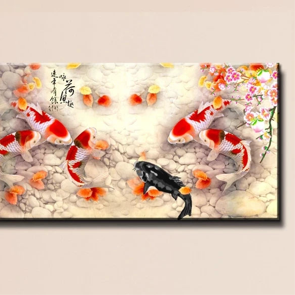 Koi Pond Canvas Wrap