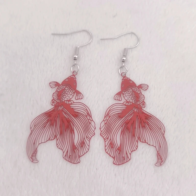 Metal Koi Earrings