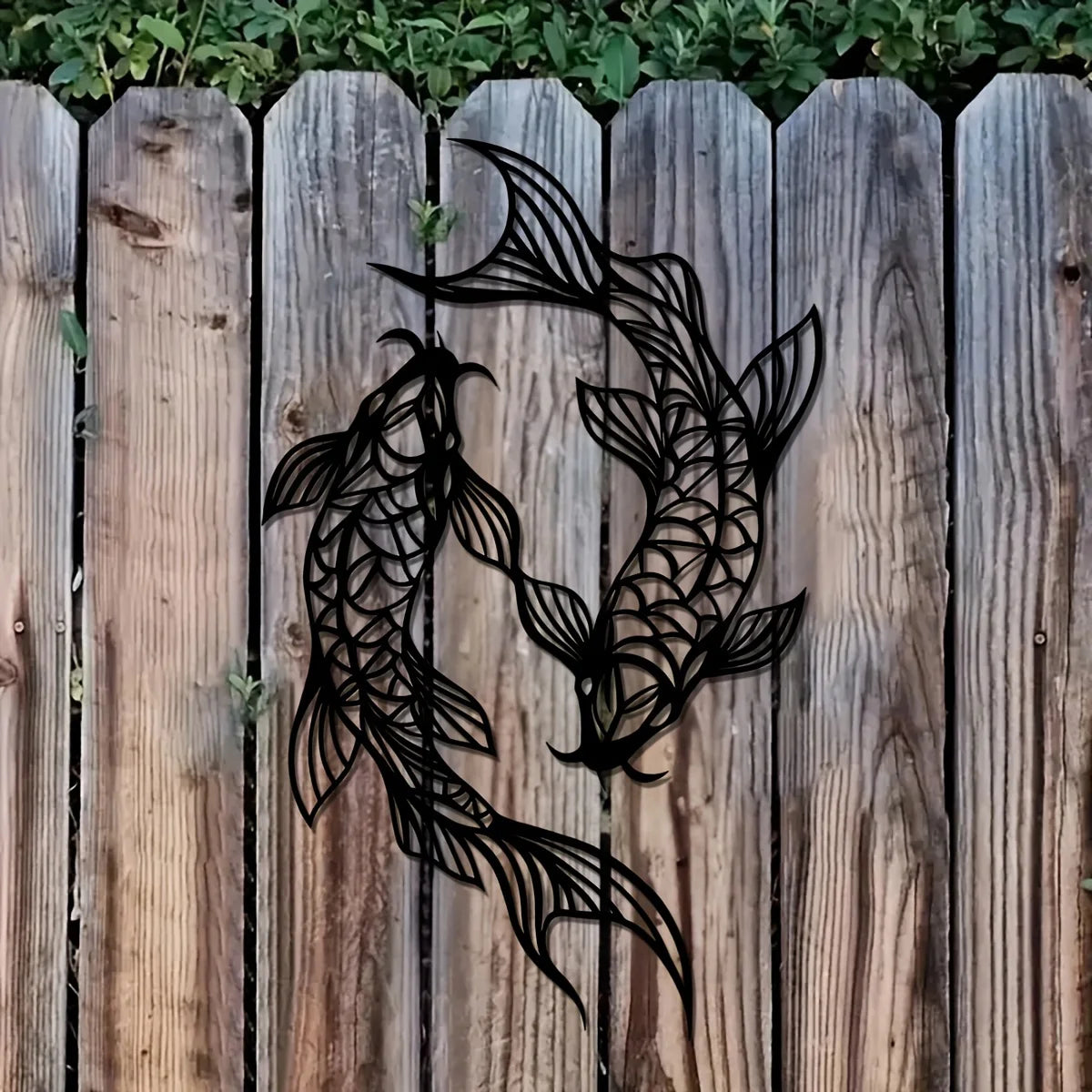 Minimalist Metal Koi Fish Wall Art