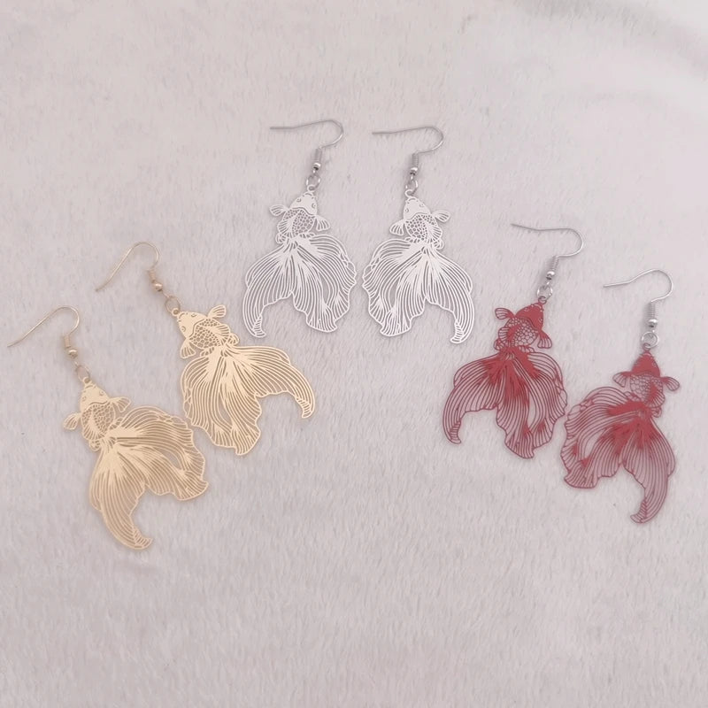 Metal Koi Earrings