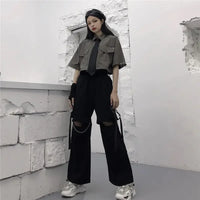 Woman’s Cargo Pants Gothic