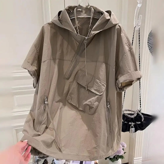 Hooded Zipper Shirt