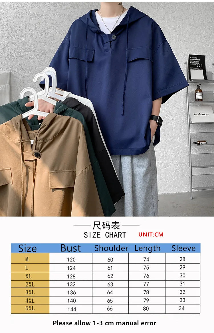 Korean Half Sleeve Hoodie