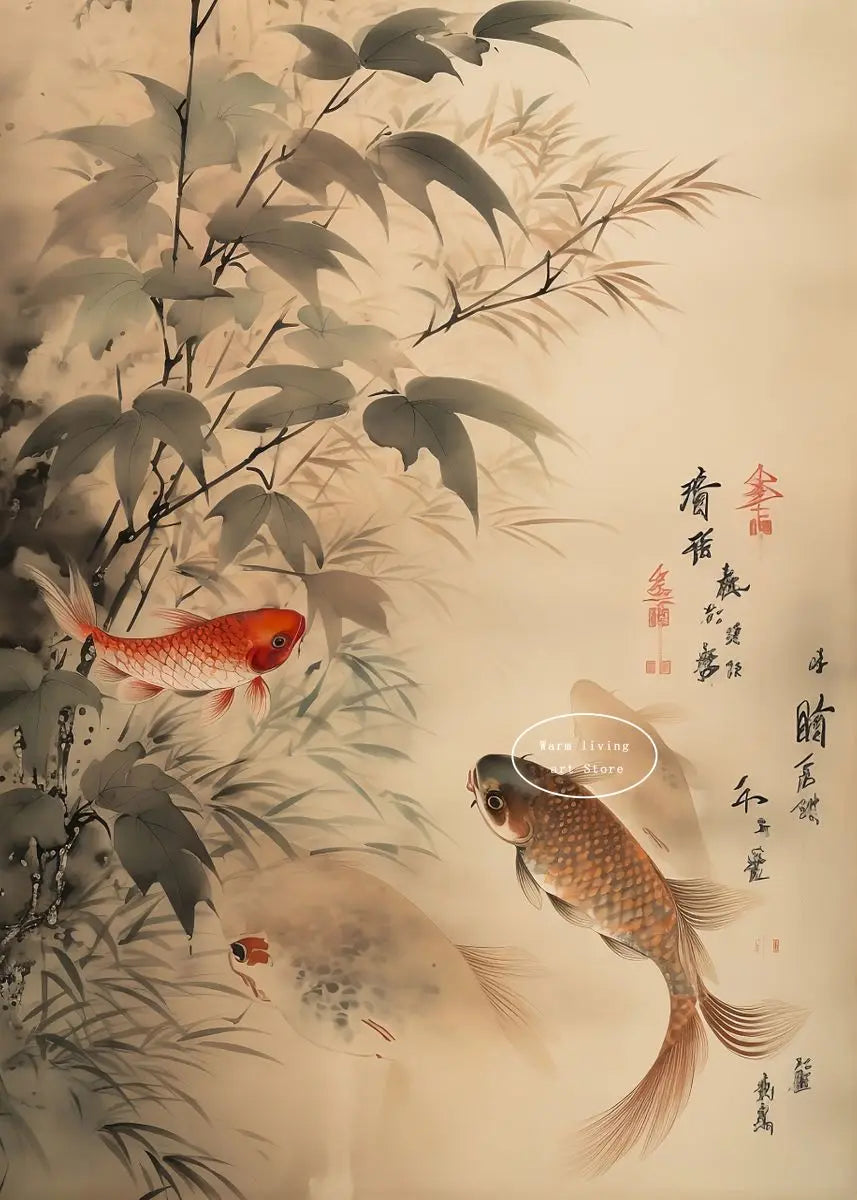 Koi Fish Canvas Wrap