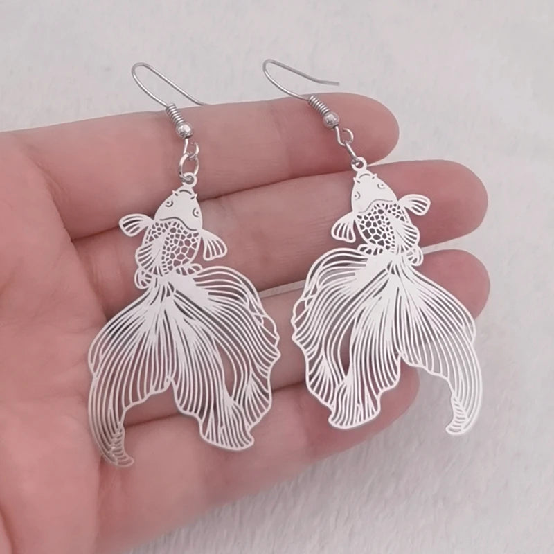 Metal Koi Earrings