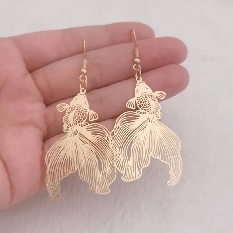 Metal Koi Earrings