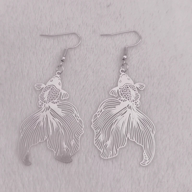 Metal Koi Earrings