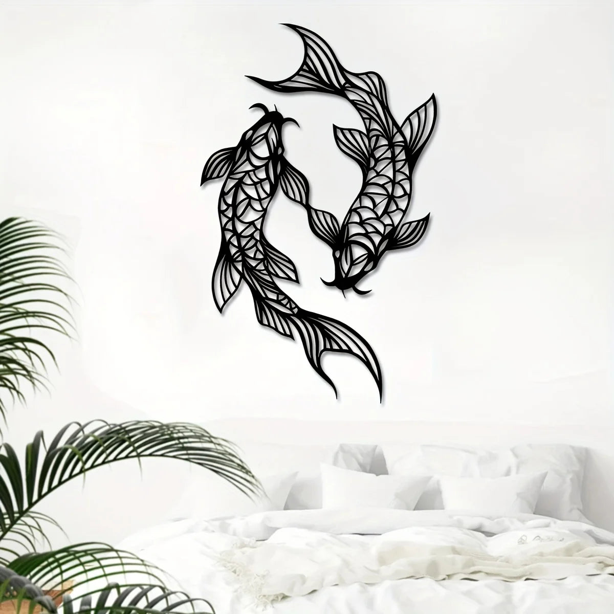 Minimalist Metal Koi Fish Wall Art