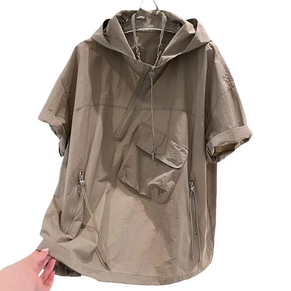 Hooded Zipper Shirt
