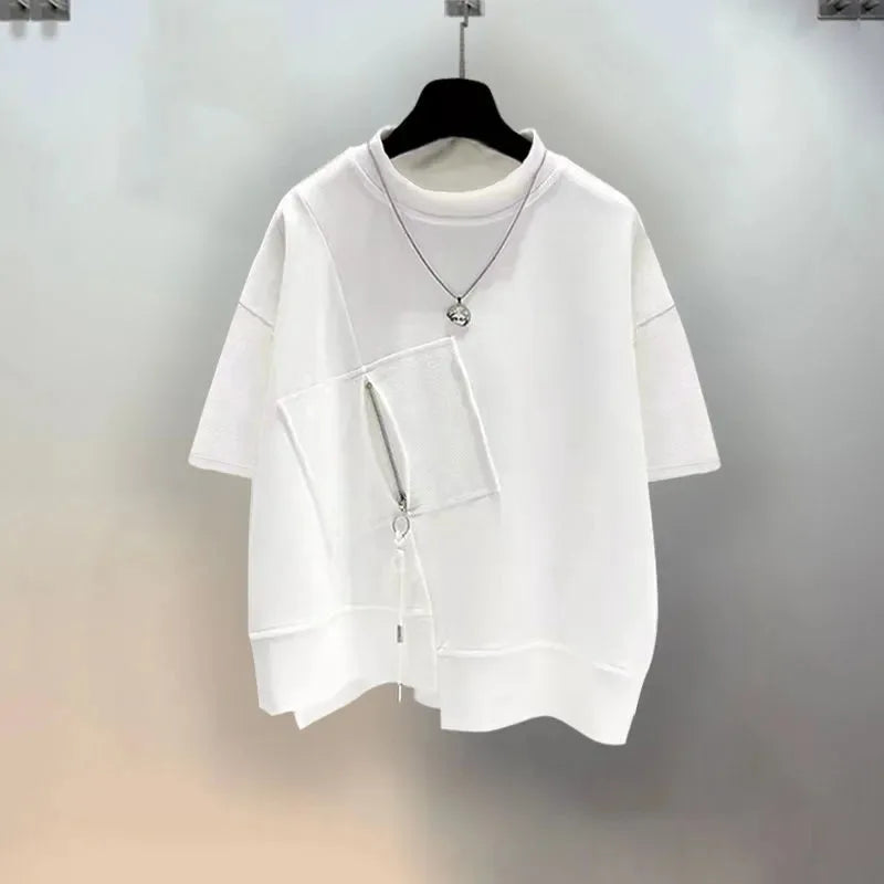 Loose Zipper Pocket Tee