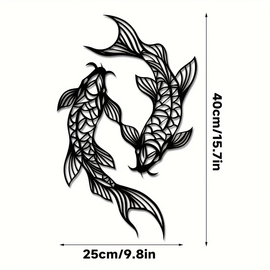 Minimalist Metal Koi Fish Wall Art