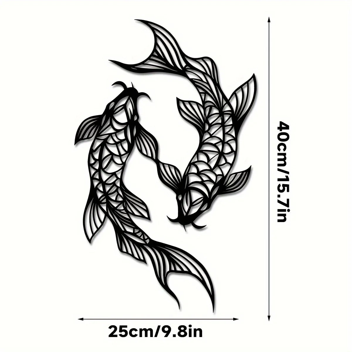 Minimalist Metal Koi Fish Wall Art