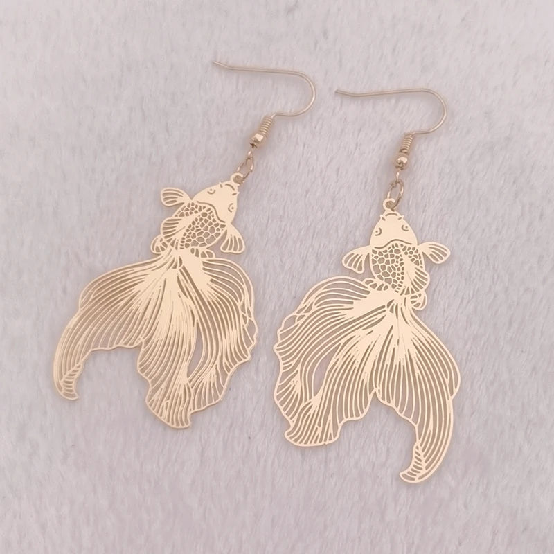 Metal Koi Earrings
