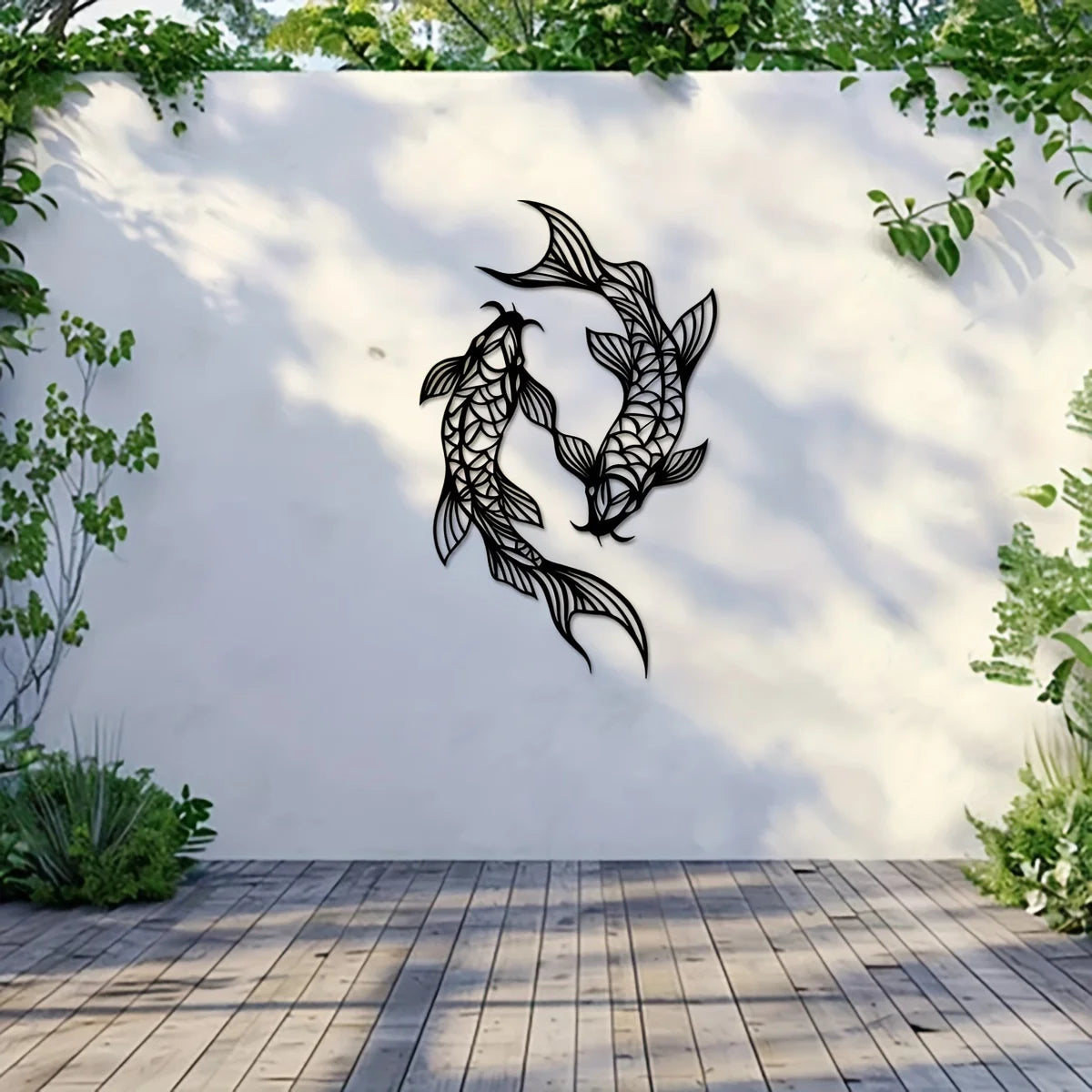 Minimalist Metal Koi Fish Wall Art