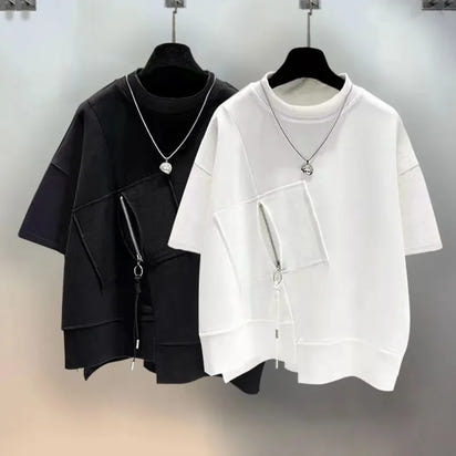 Loose Zipper Pocket Tee